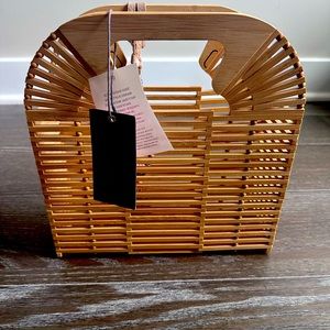 Vince Camuto Womens Bamboo Handbag -  Beach Purse